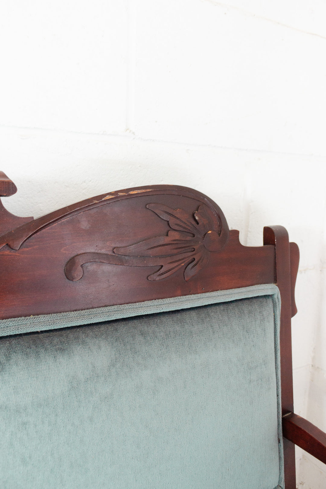 antique english Eastlake upholstered settee