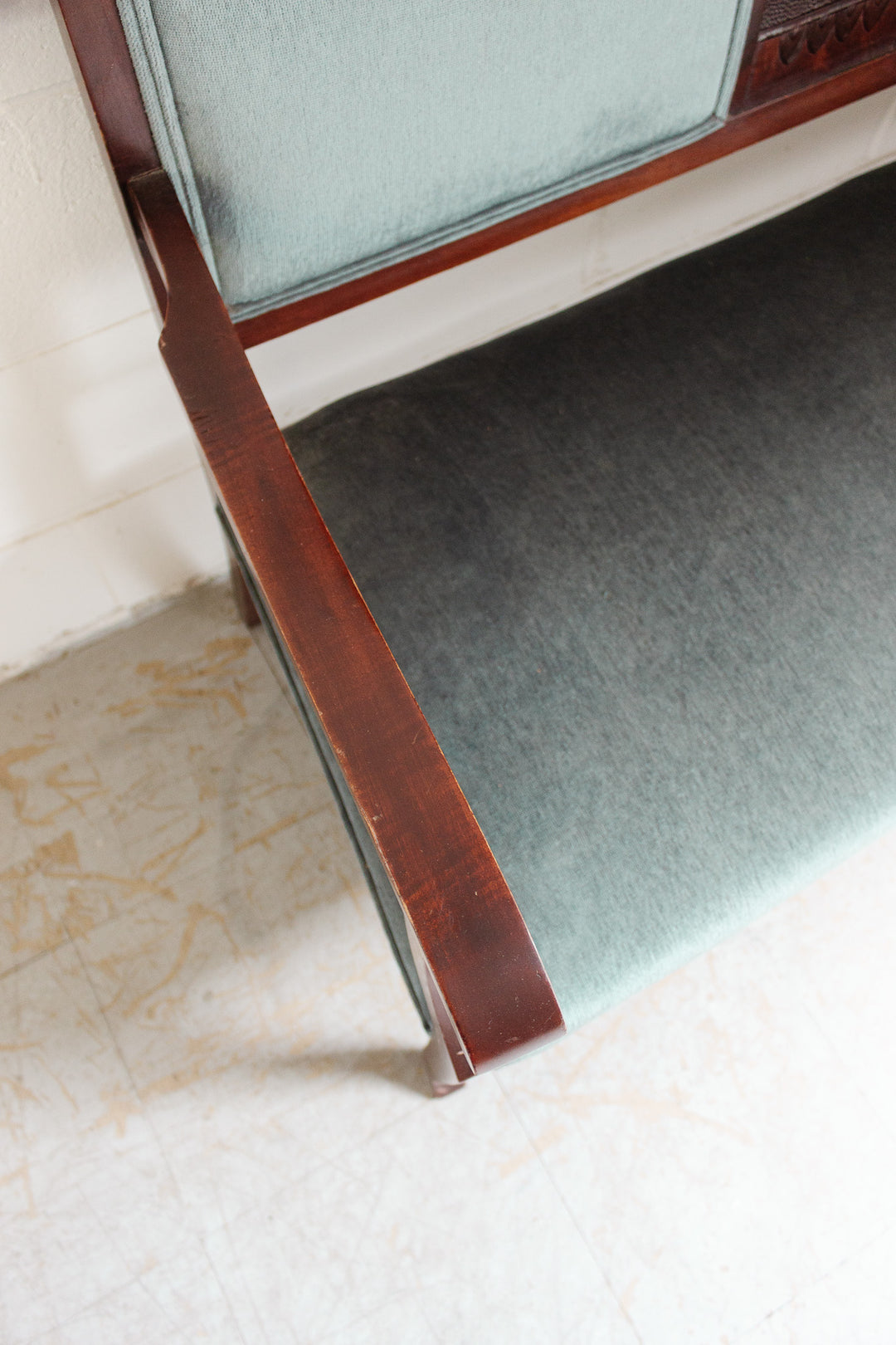 antique english Eastlake upholstered settee