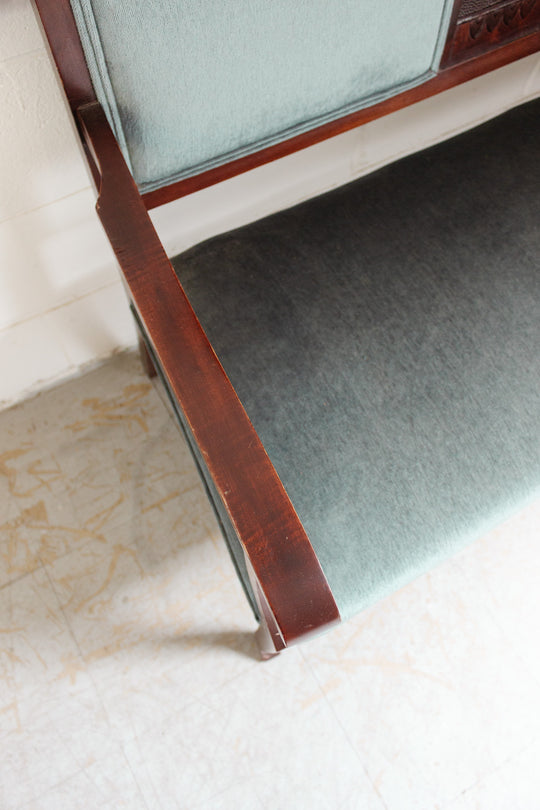 antique english Eastlake upholstered settee