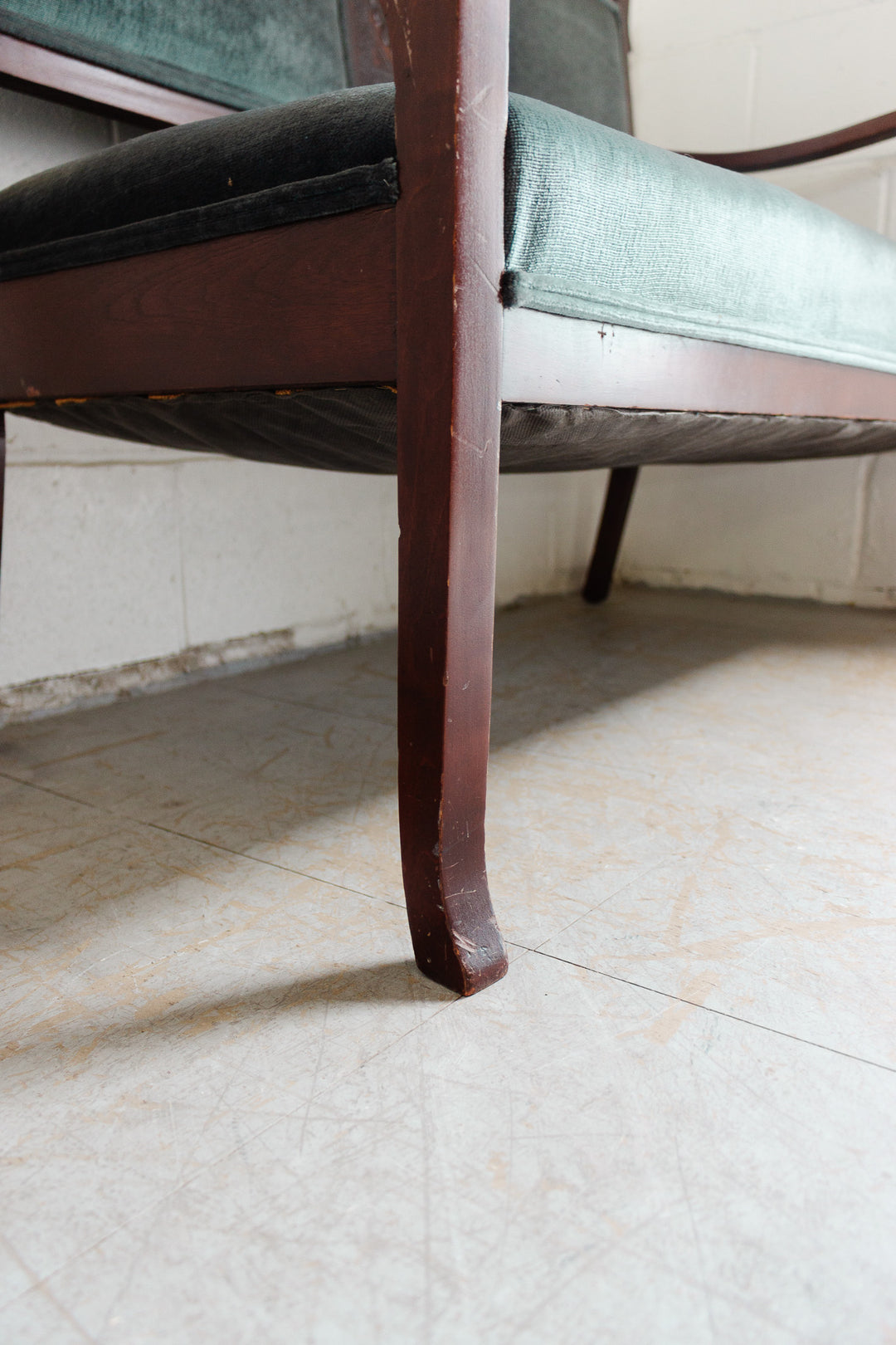 antique english Eastlake upholstered settee