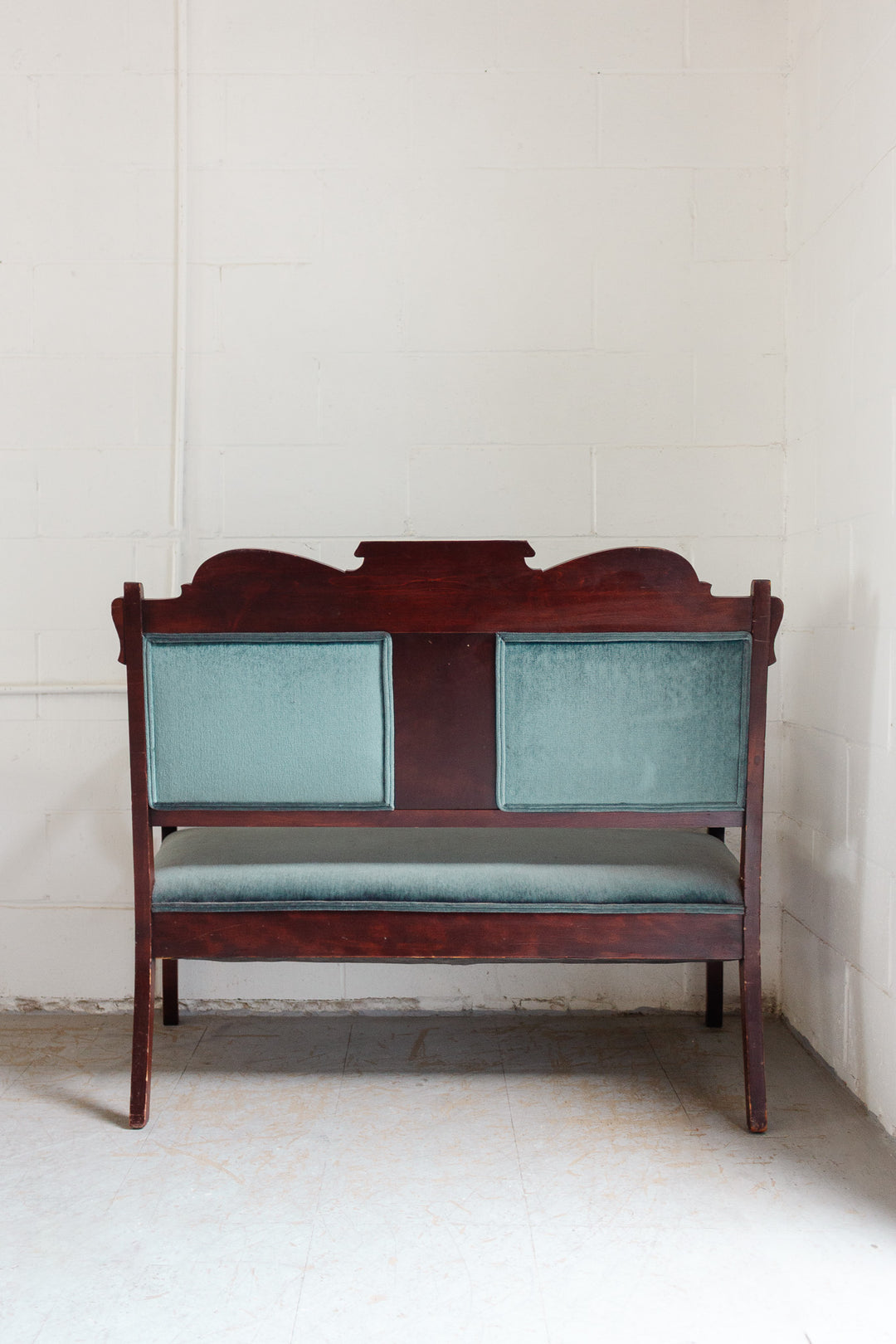 antique english Eastlake upholstered settee