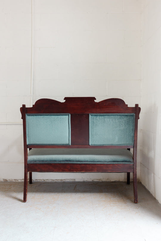 antique english Eastlake upholstered settee