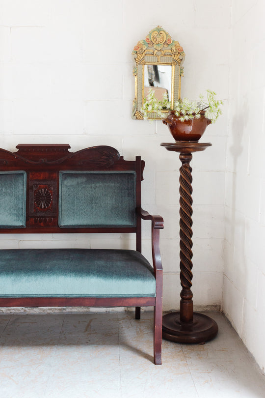 antique english Eastlake upholstered settee