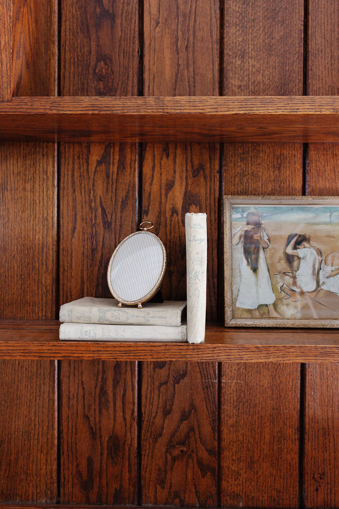 antique 24k gold plated frame with convex glass