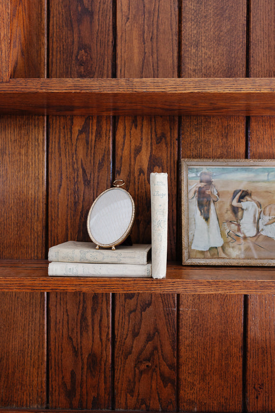 antique 24k gold plated frame with convex glass