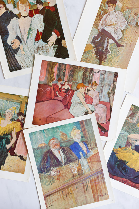 vintage portfolio collection of prints by modigliani and toulouse-lautrec