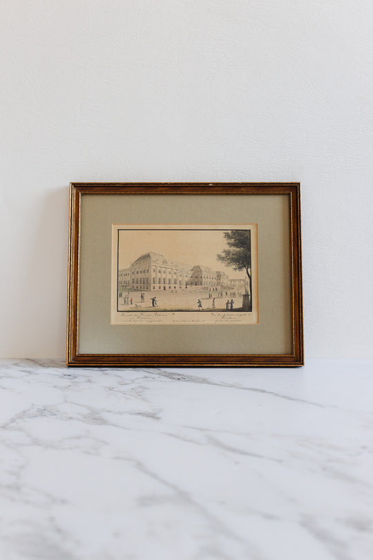 antique English hand coloured engraving