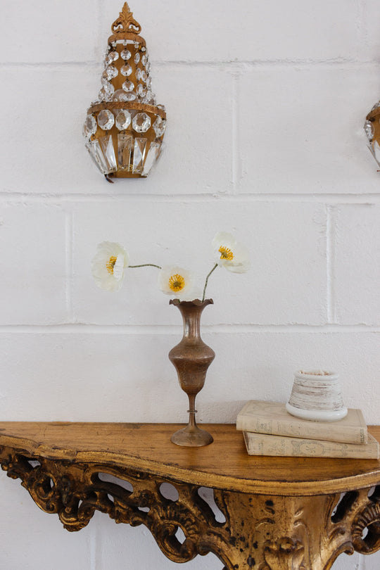 vintage petite brass bud vase