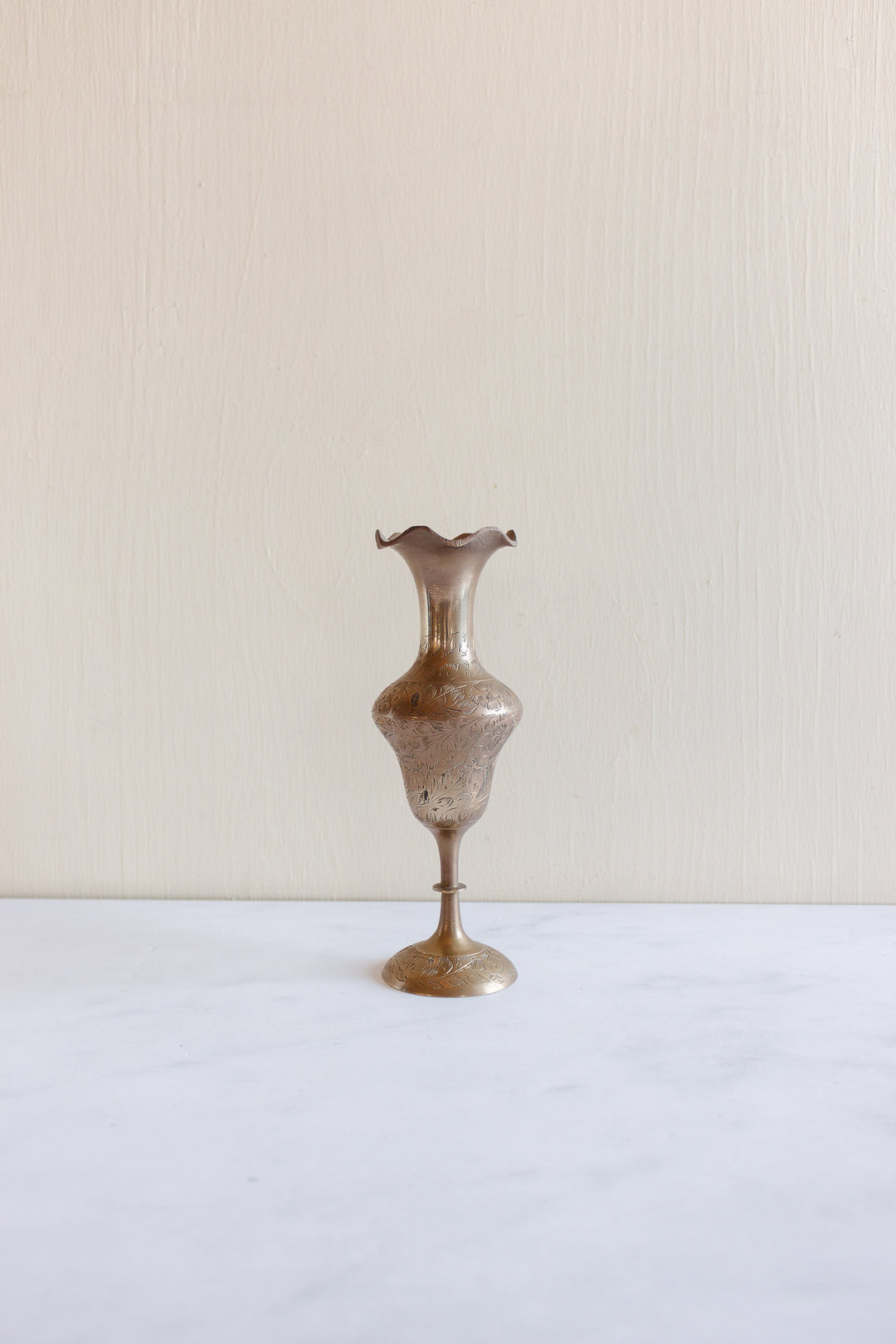 vintage petite brass bud vase