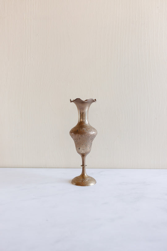 vintage petite brass bud vase