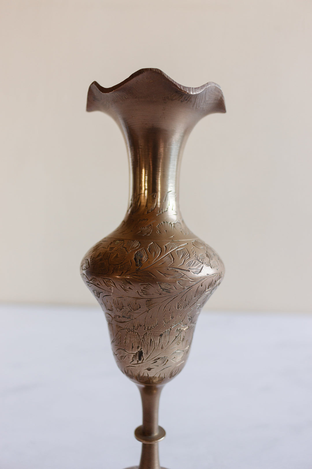 vintage petite brass bud vase