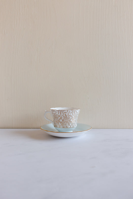 vintage royal vale gold chintz teacup