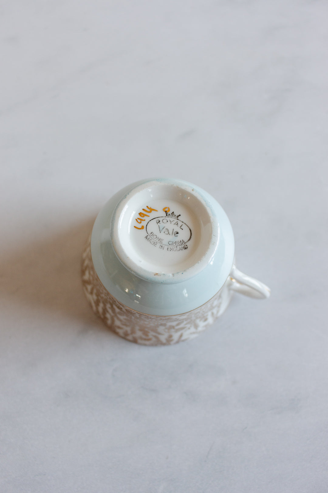 vintage royal vale gold chintz teacup