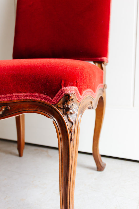 antique french louis xiv dining chairs, set of 6