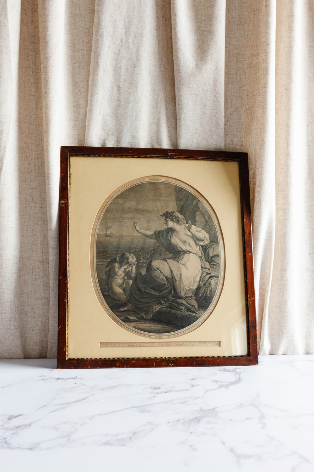 antique English engraving, “Ariadne”