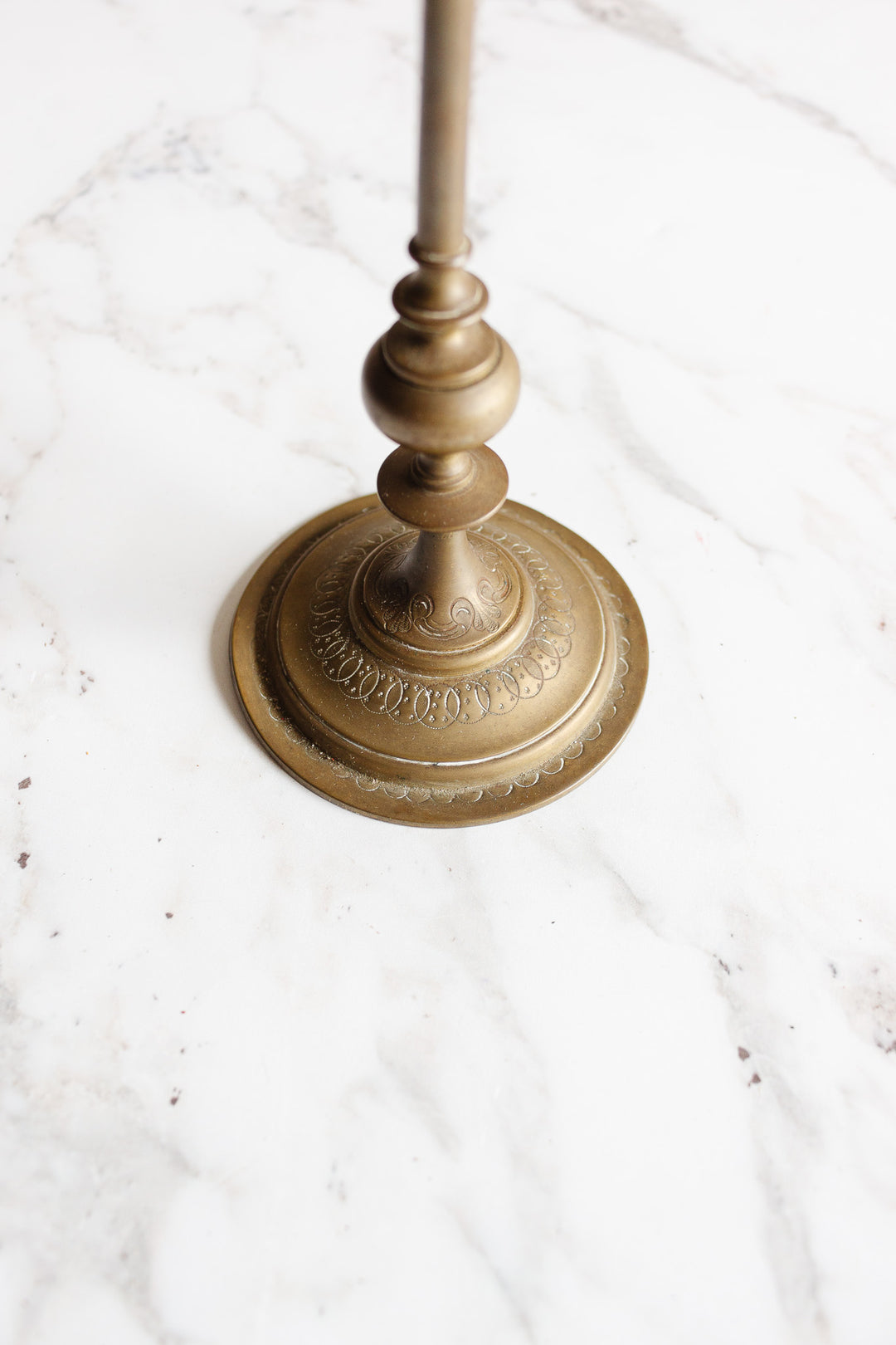 19th century French Louis XV style brass candlestick