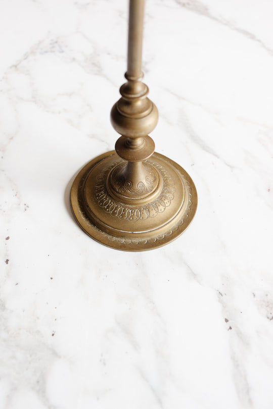 19th century French Louis XV style brass candlestick