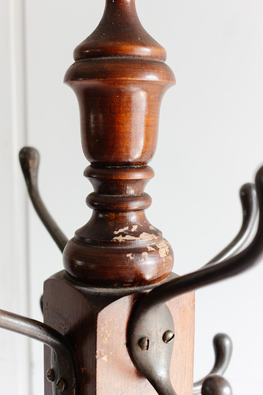 antique English barley twist coat rack