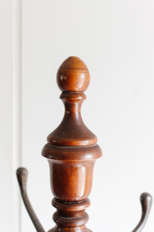 antique English barley twist coat rack