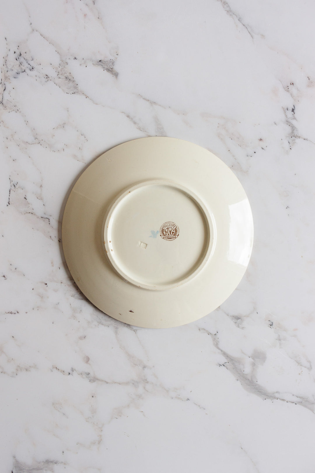 19th century French KG Luneville “cycliste” talking plate