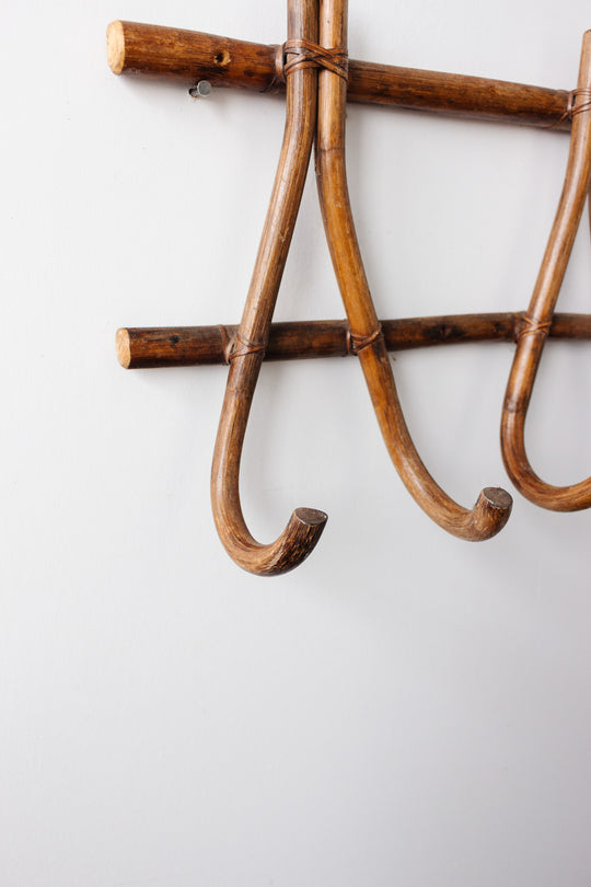 1960s French bamboo coat rack