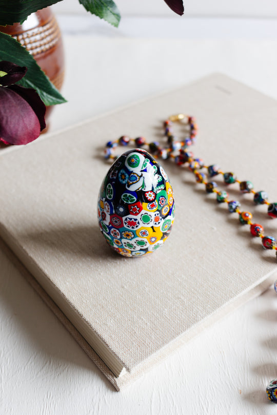 vintage murano glass millefiori decorative egg