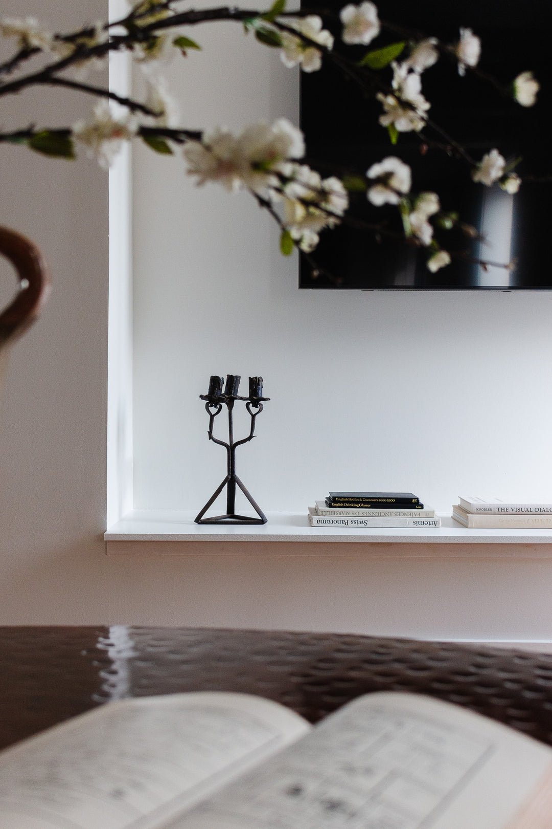 1940s French gothic wrought iron candelabra