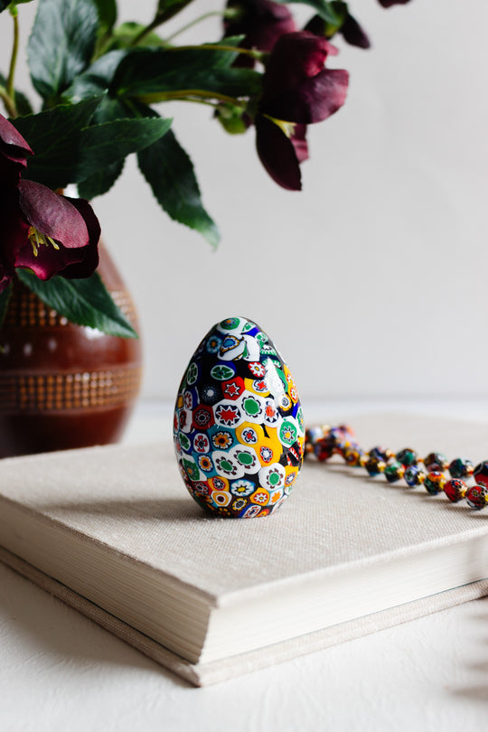 vintage murano glass millefiori decorative egg