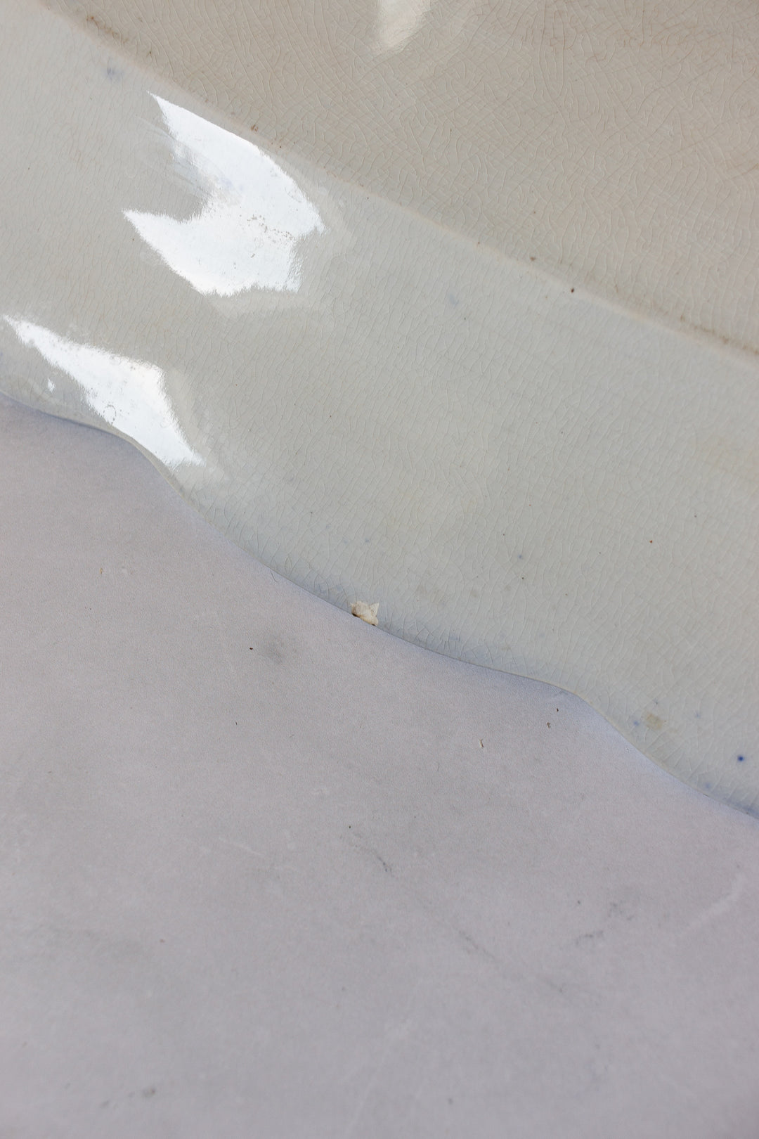 antique English flow blue set of three large platters