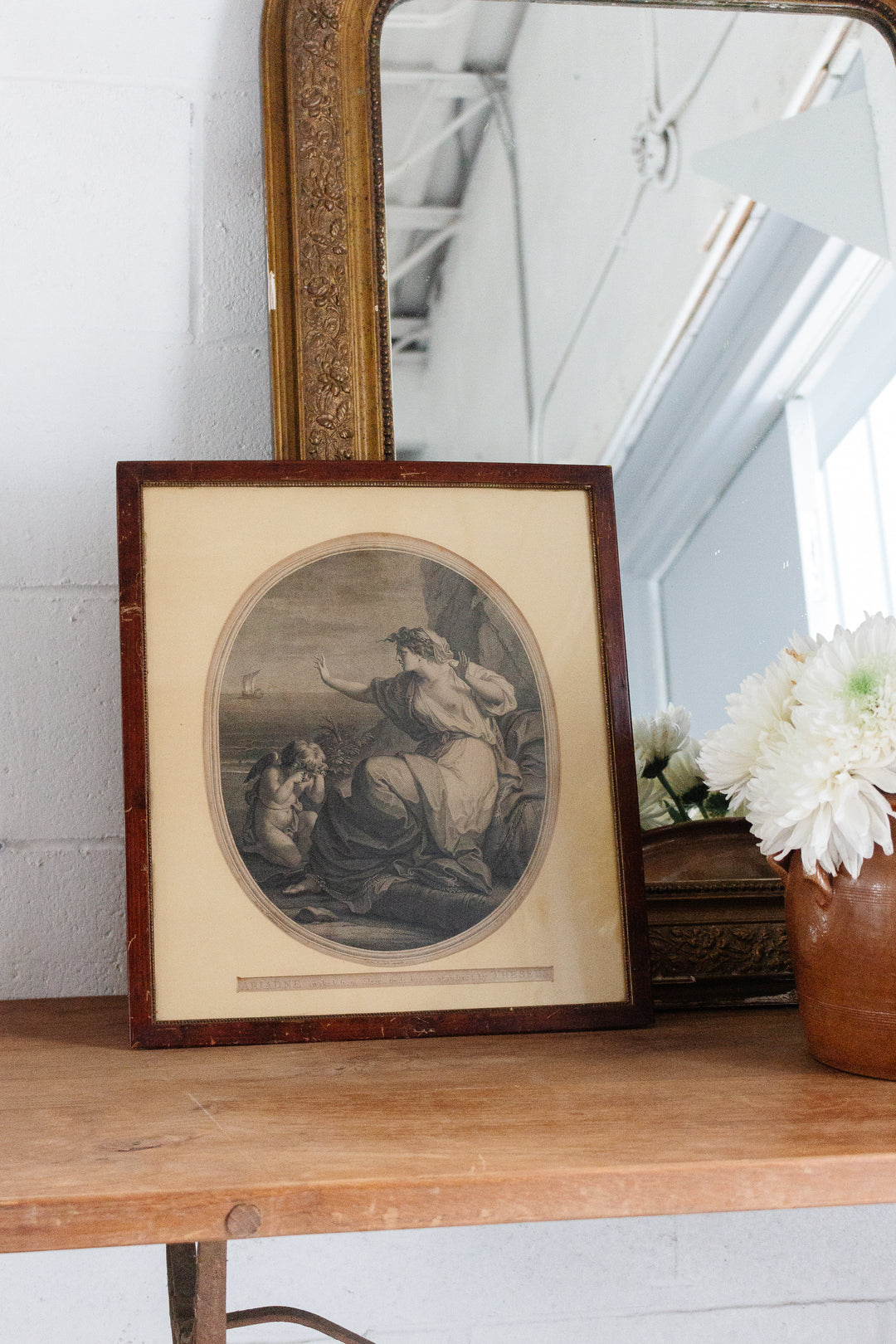 antique English engraving, “Ariadne”