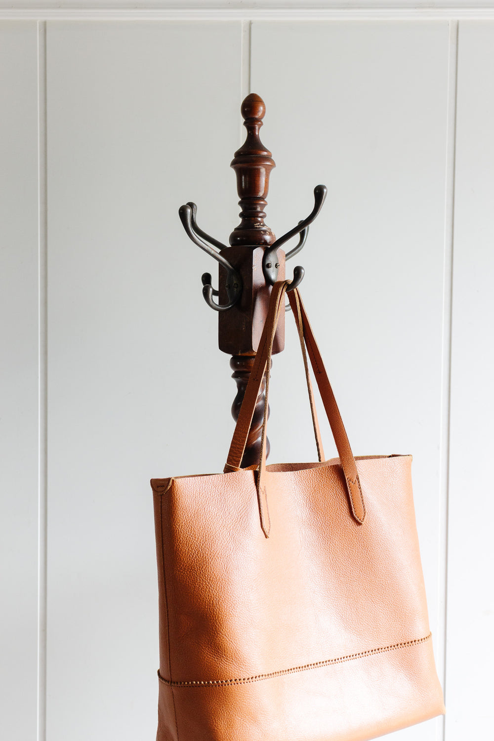 antique English barley twist coat rack