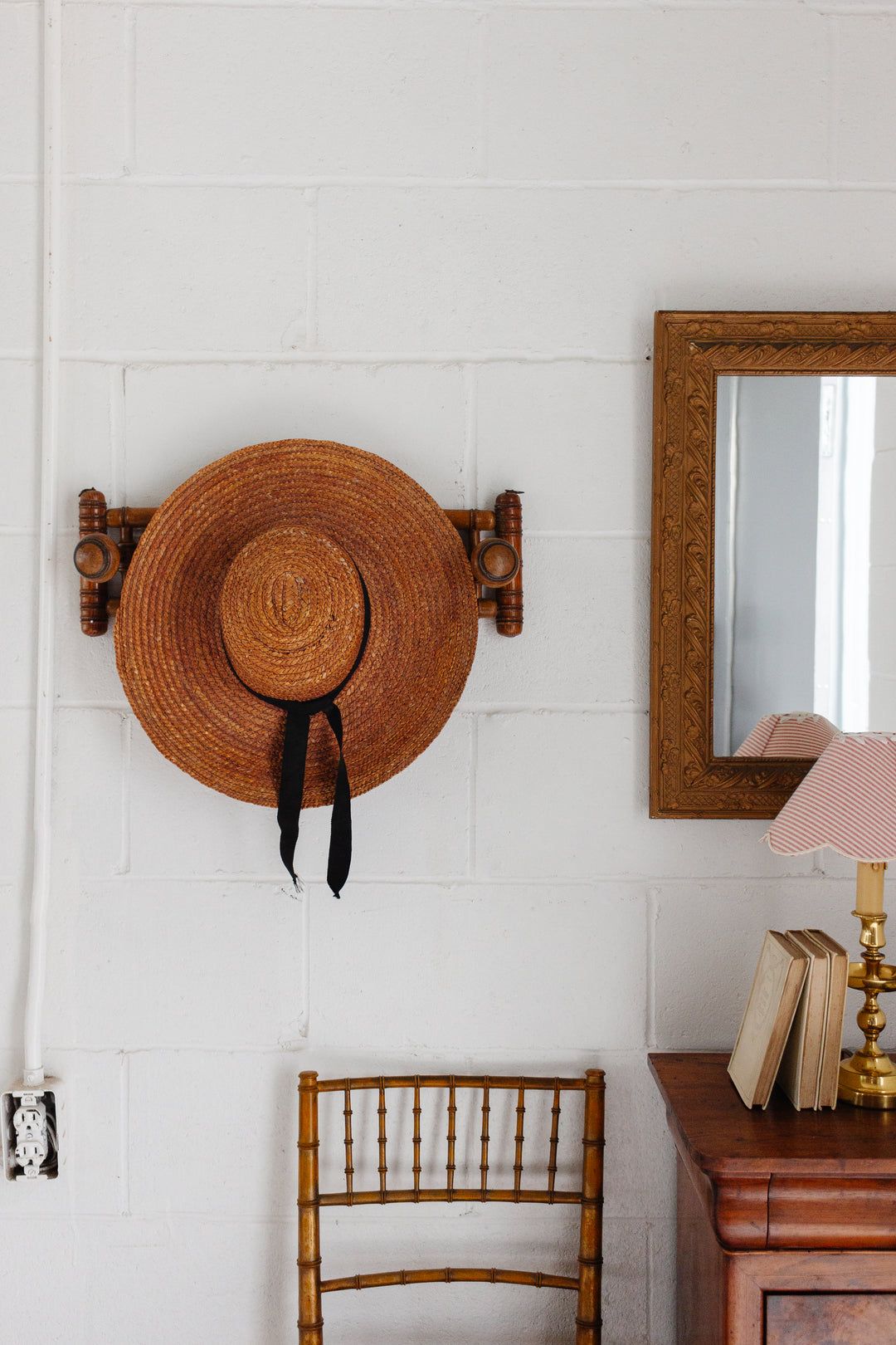 19th century French bistro faux bamboo coat rack