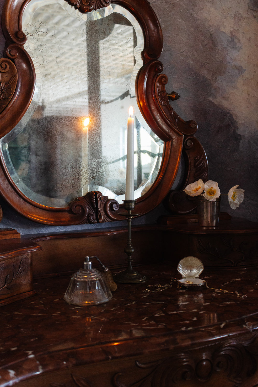 19th century French Louis XV style brass candlestick