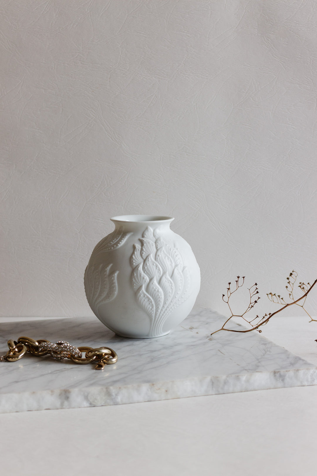 vintage german Kaiser bisque spherical vase