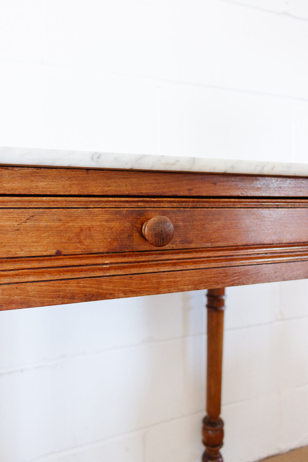 19th century french pine marble top table