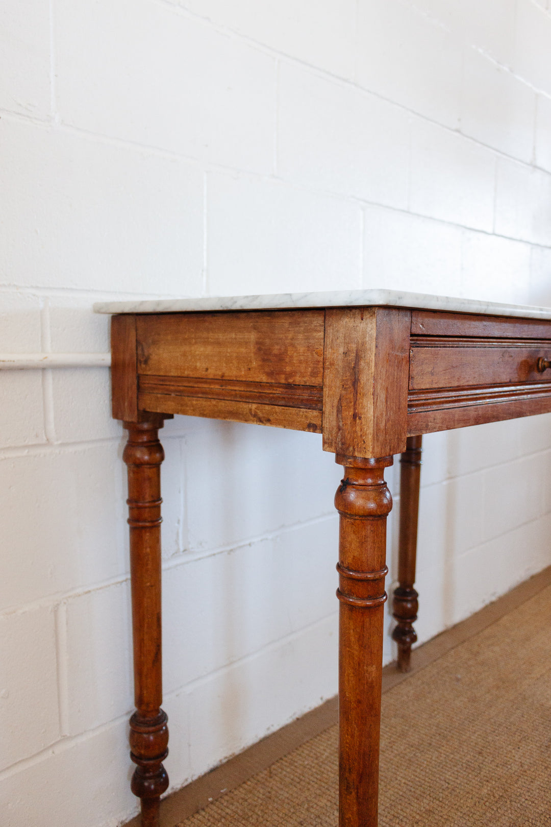 19th century french pine marble top table