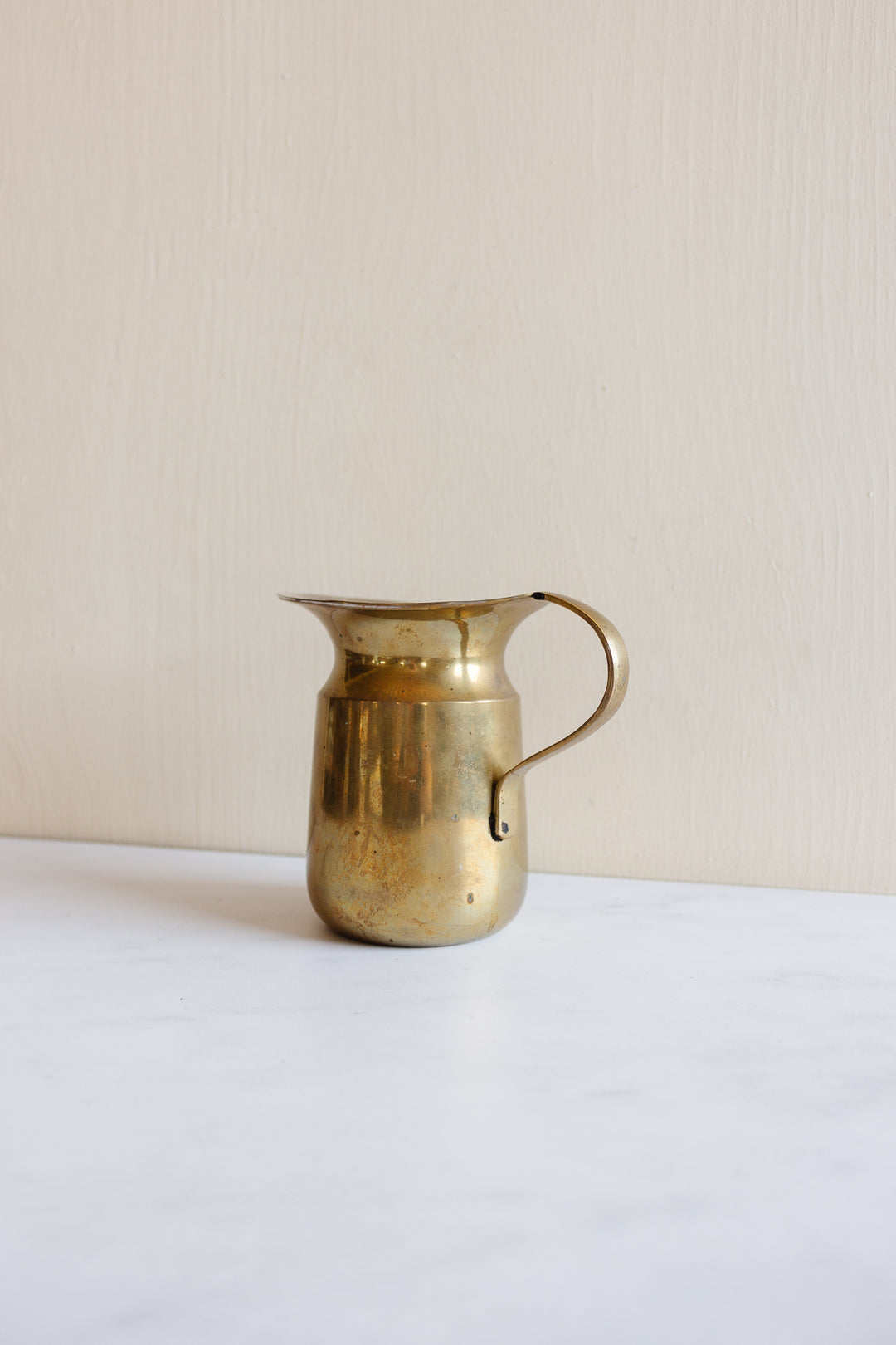 vintage french small brass pitcher