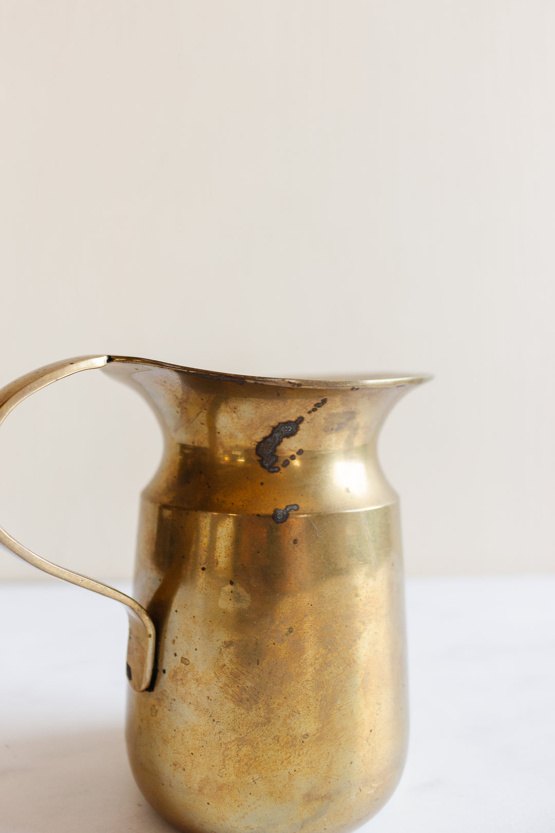 vintage french small brass pitcher