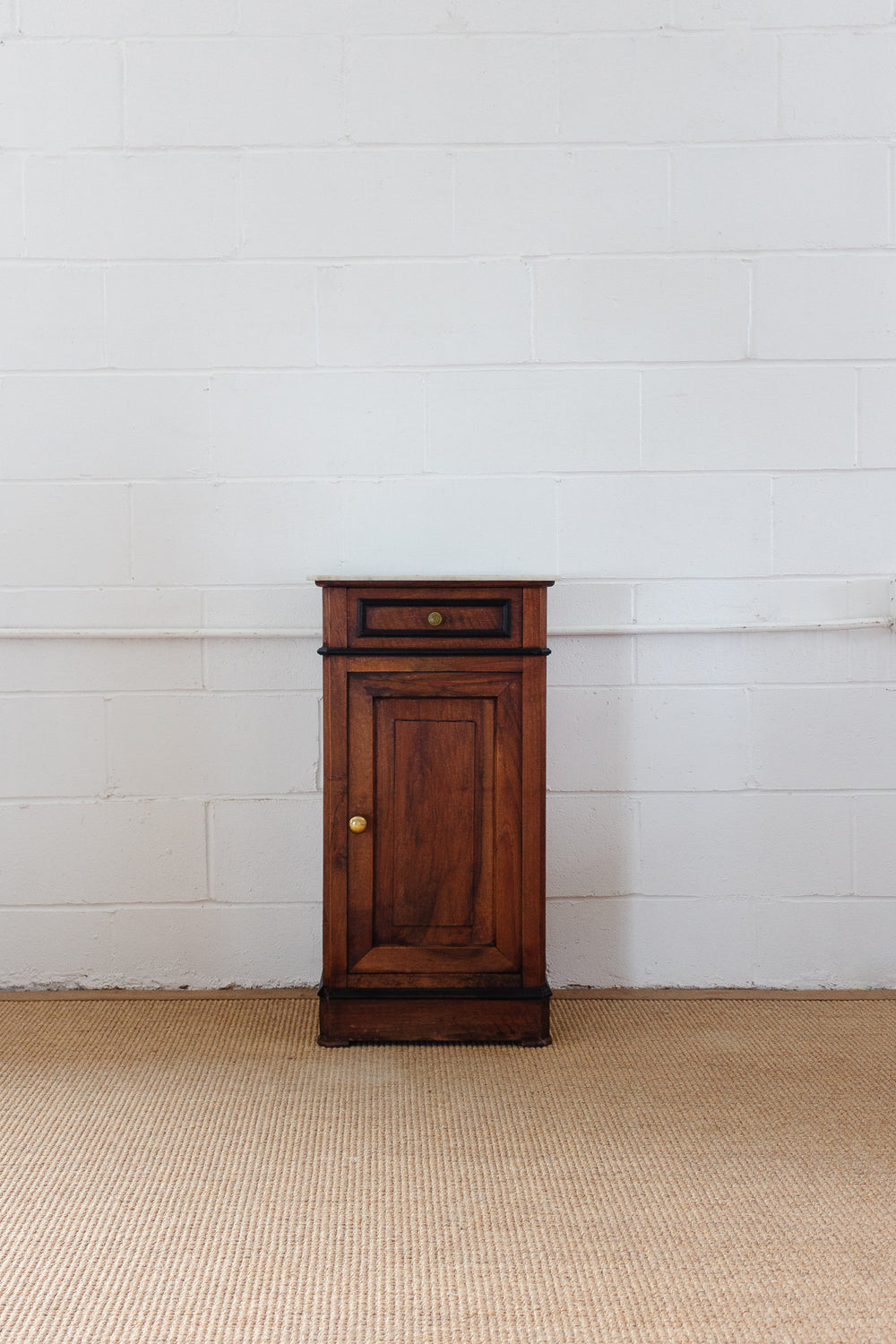 19th century french Louis Philippe walnut and marble top side table