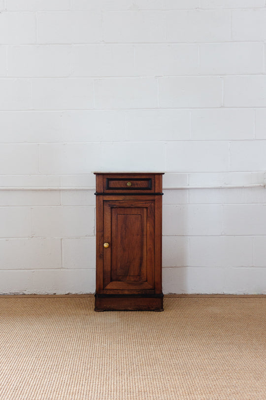 19th century french Louis Philippe walnut and marble top side table
