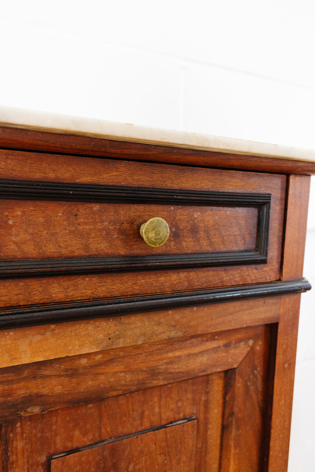 19th century french Louis Philippe walnut and marble top side table