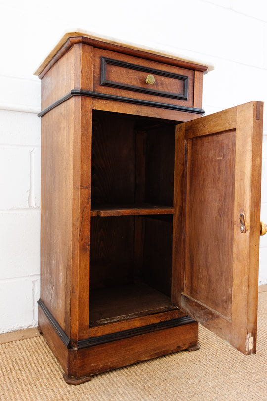 19th century french Louis Philippe walnut and marble top side table