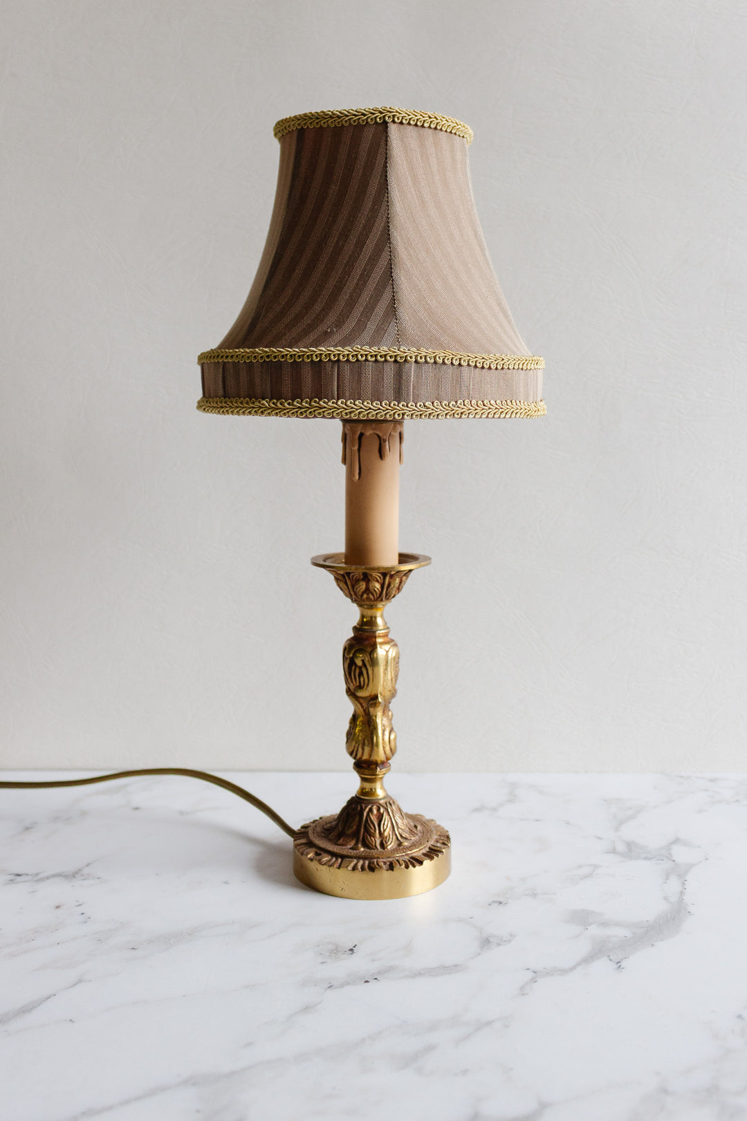 vintage french "petite" fabric lampshade