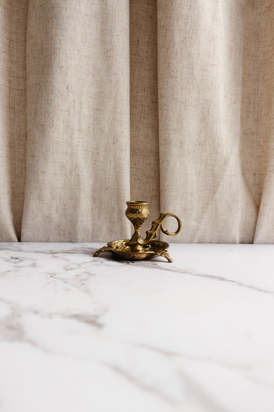 vintage Italian rococo style brass chamberstick