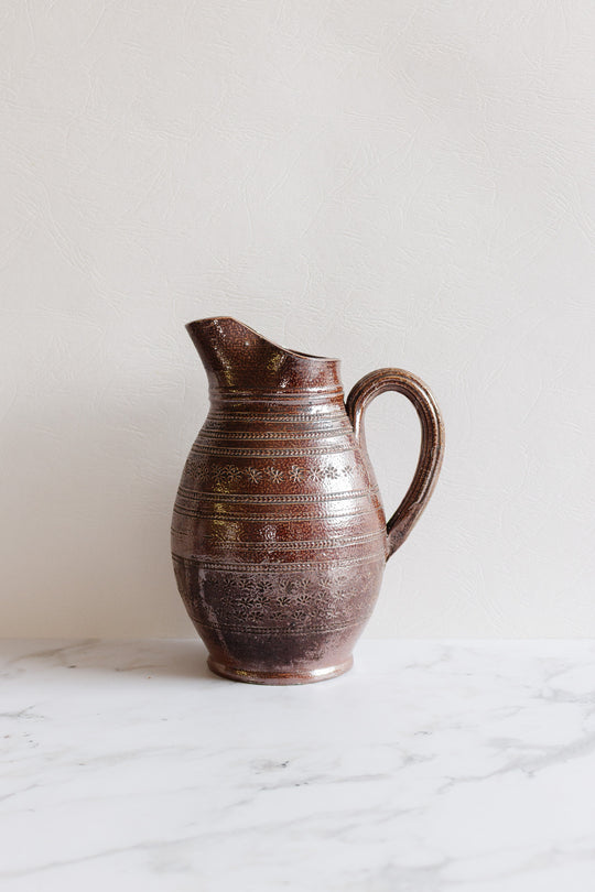 vintage french studio pottery stoneware pitcher