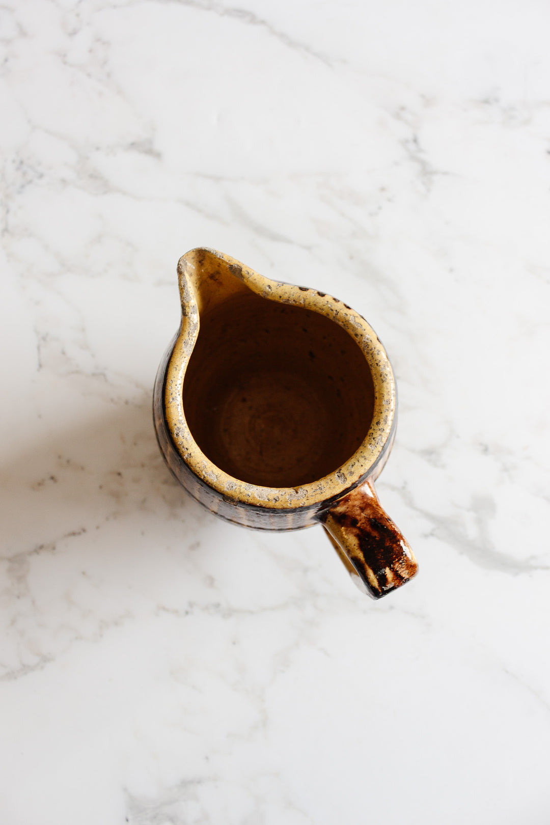 vintage french stoneware striped pitcher