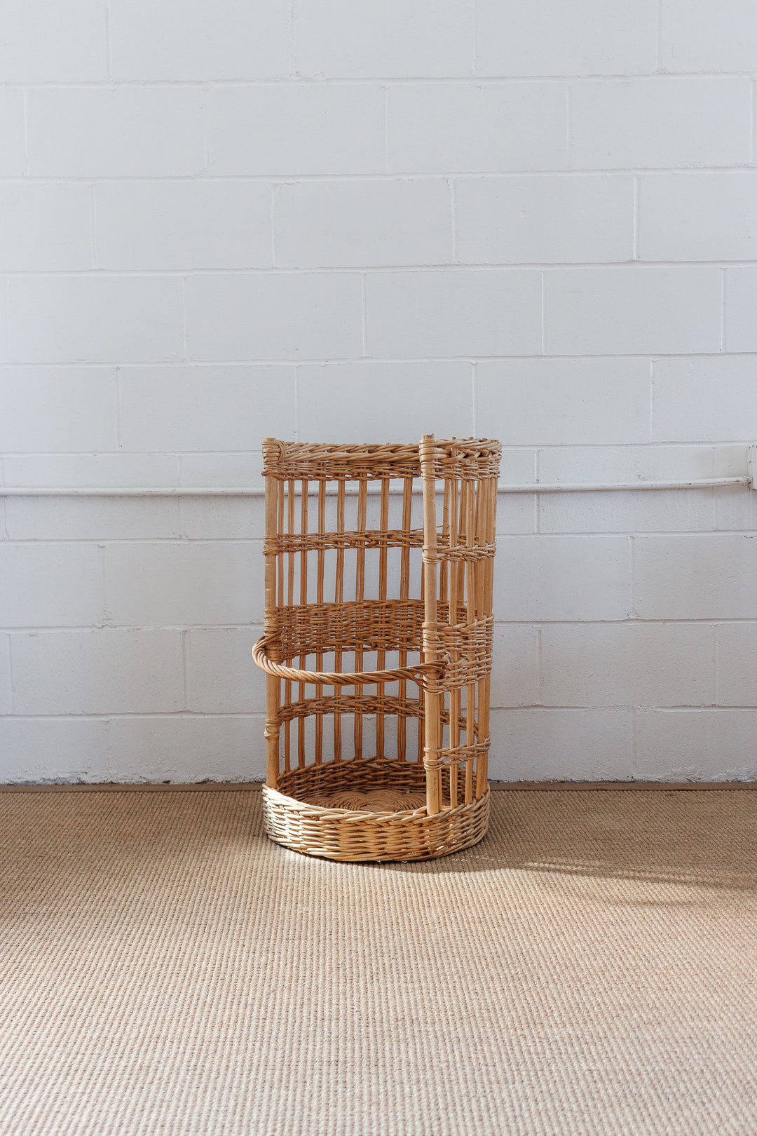vintage open sided French boulangerie baguette basket
