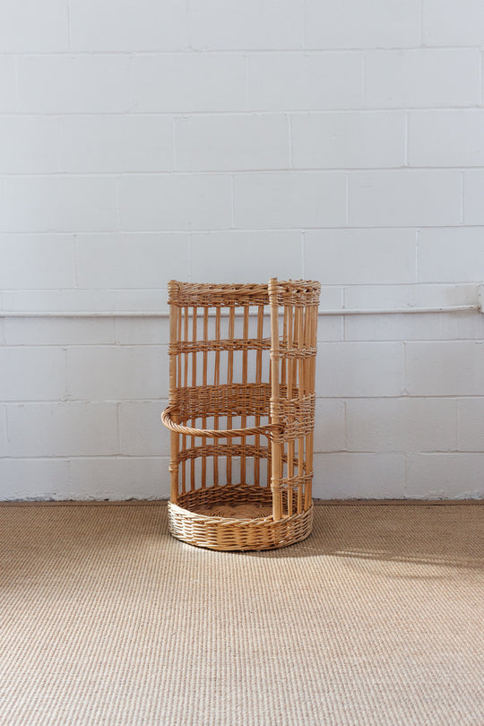 vintage open sided French boulangerie baguette basket