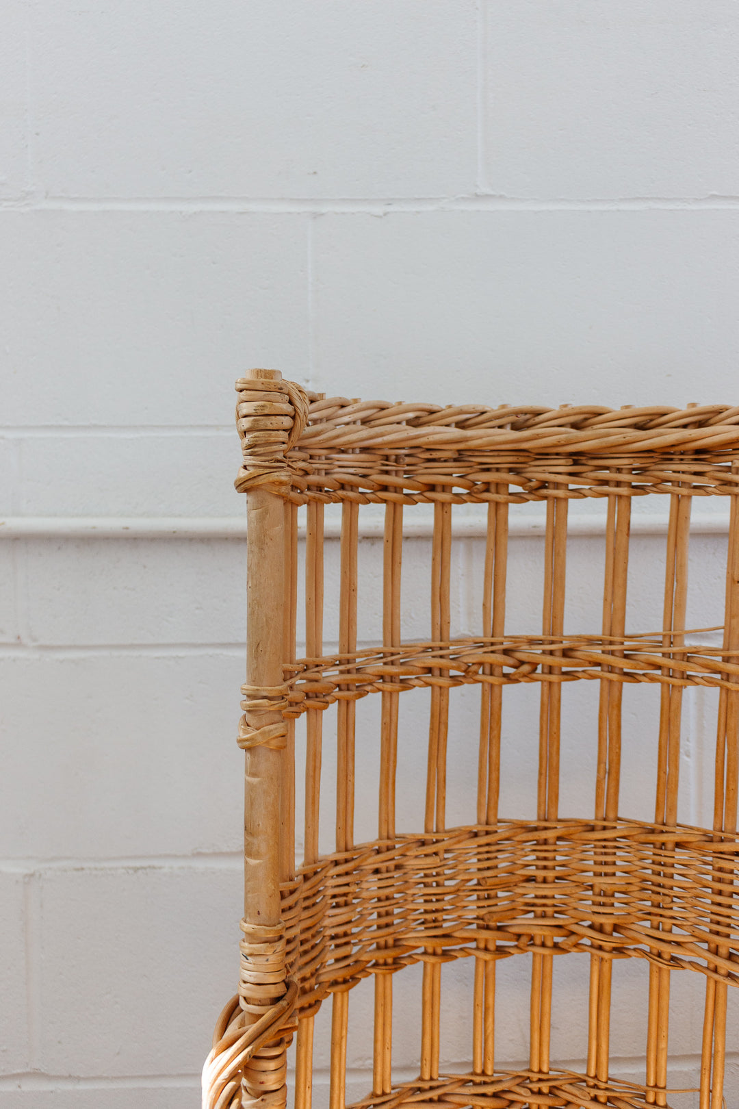 vintage open sided French boulangerie baguette basket