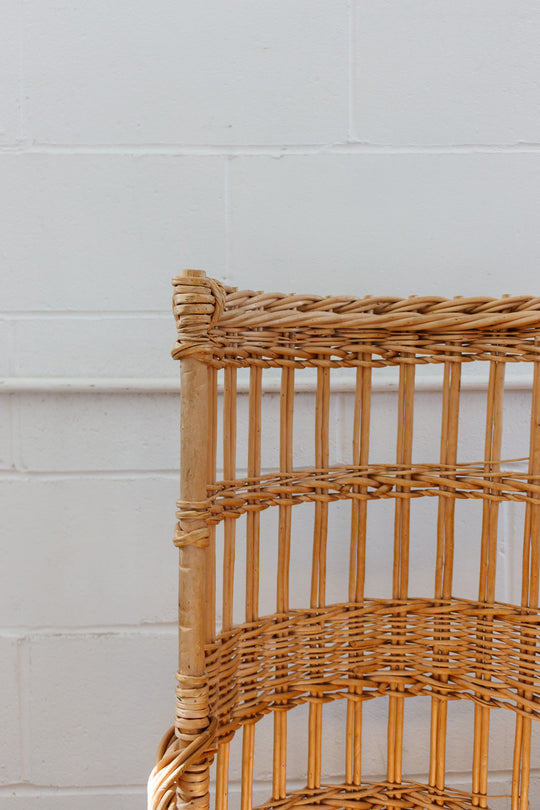 vintage open sided French boulangerie baguette basket